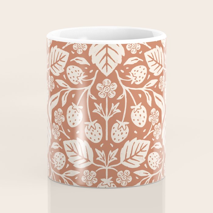 Block Print Strawberry Garden Coffee Mug Gallery Image 4