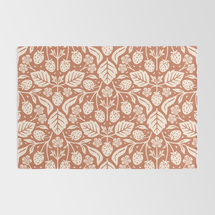 Block Print Strawberry Garden Rug Gallery Image 2