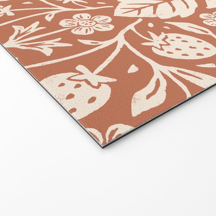 Block Print Strawberry Garden Welcome Mat Gallery Image 2