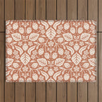Block Print Strawberry Garden Outdoor Rug Gallery Image 1