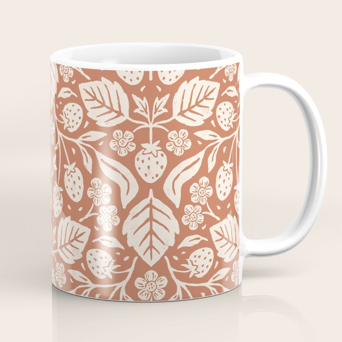 Block Print Strawberry Garden Coffee Mug Gallery Image 1