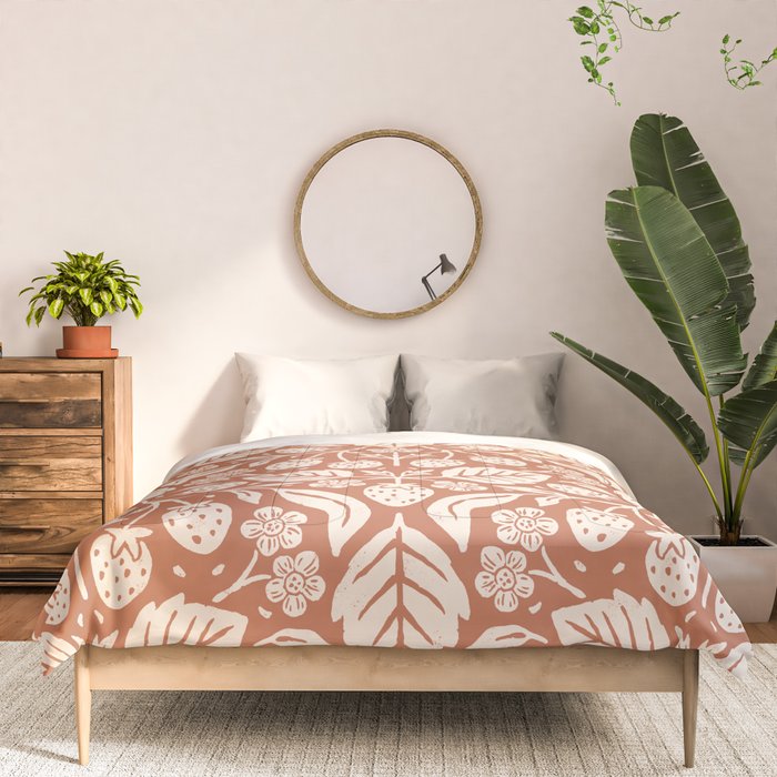 Block Print Strawberry Garden Comforter Gallery Image 3