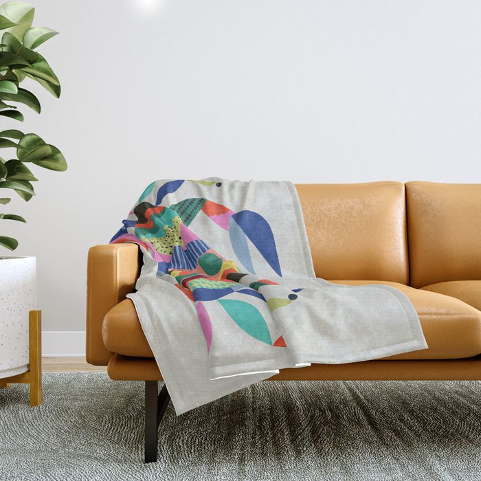 Mid Century Crab Throw Blanket Gallery Image 1