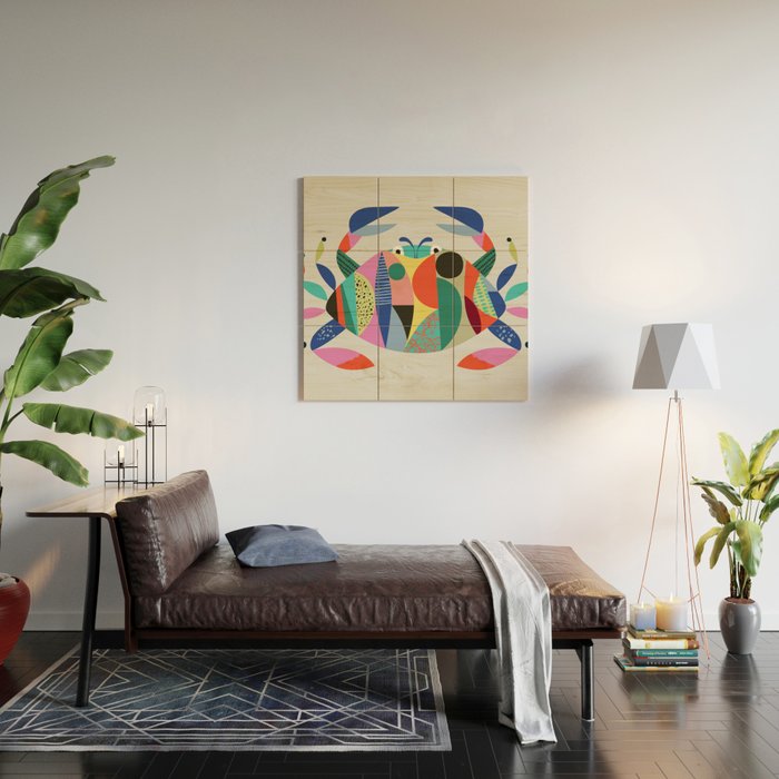 Mid Century Crab Wood Wall Art Gallery Image 2