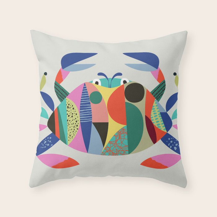 Mid Century Crab Throw Pillow Gallery Image 6
