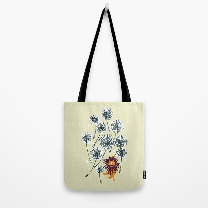 Lion on dandelion Tote Bag Gallery Image 2