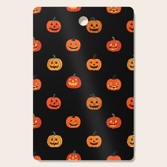 Halloween jack o lantern pumpkin art pattern Cutting Board Gallery Image 1