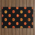 Halloween jack o lantern pumpkin art pattern Outdoor Rug Gallery Image 1