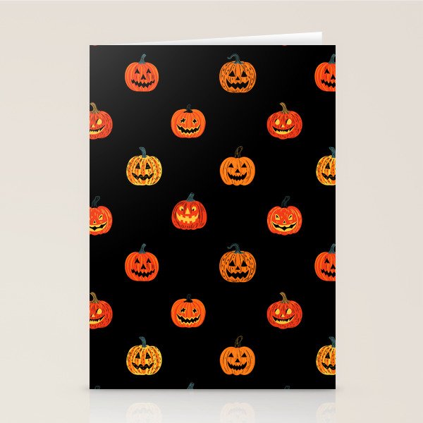 Halloween jack o lantern pumpkin art pattern Stationery Card Gallery Image 1
