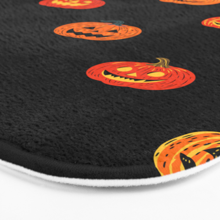 Halloween jack o lantern pumpkin art pattern Bath Mat Gallery Image 3
