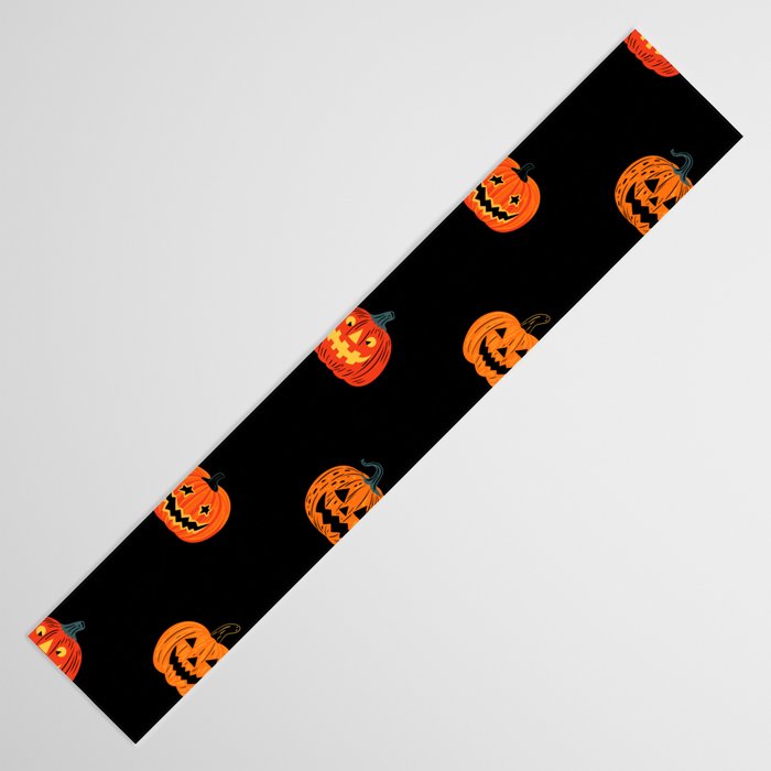 Halloween jack o lantern pumpkin art pattern Table Runner Gallery Image 3