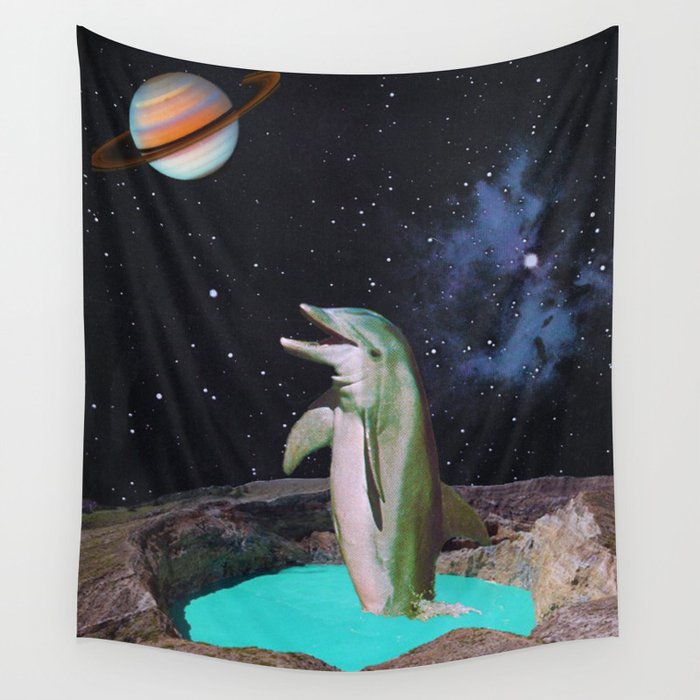 Planet Dolphin Wall Tapestry Gallery Image 1
