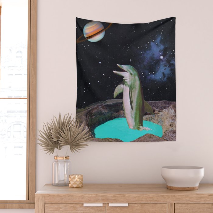 Planet Dolphin Wall Tapestry Gallery Image 2
