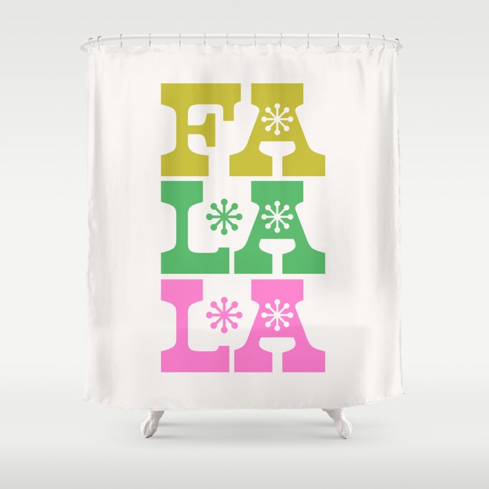 Fa La La- Pink & Green Shower Curtain Gallery Image 1