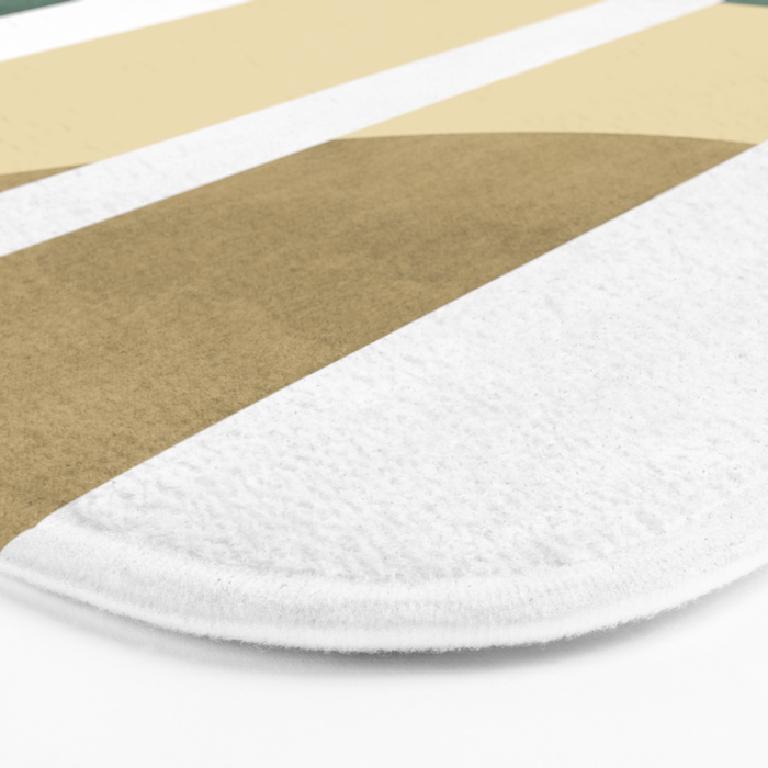 Halfmoon Colorblocks Composition - Gold Green Bath Mat Gallery Image 3