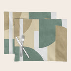 Halfmoon Colorblocks Composition - Gold Green Placemat Gallery Image 1
