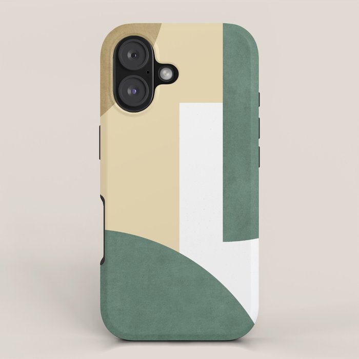 Halfmoon Colorblocks Composition - Gold Green iPhone Case Gallery Image 1