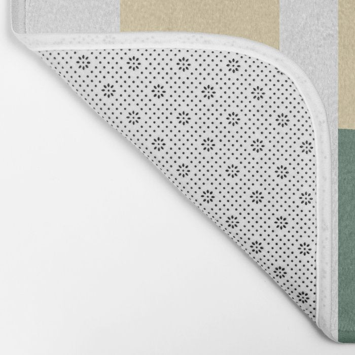Halfmoon Colorblocks Composition - Gold Green Bath Mat Gallery Image 2