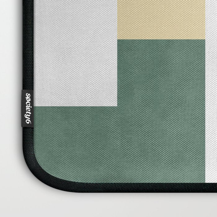 Halfmoon Colorblocks Composition - Gold Green Laptop Sleeve Gallery Image 3