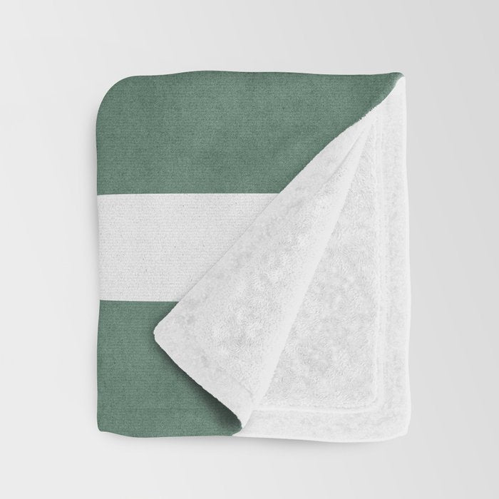 Halfmoon Colorblocks Composition - Gold Green Throw Blanket Gallery Image 3