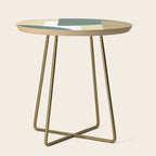 Halfmoon Colorblocks Composition - Gold Green Side Table Gallery Image 1