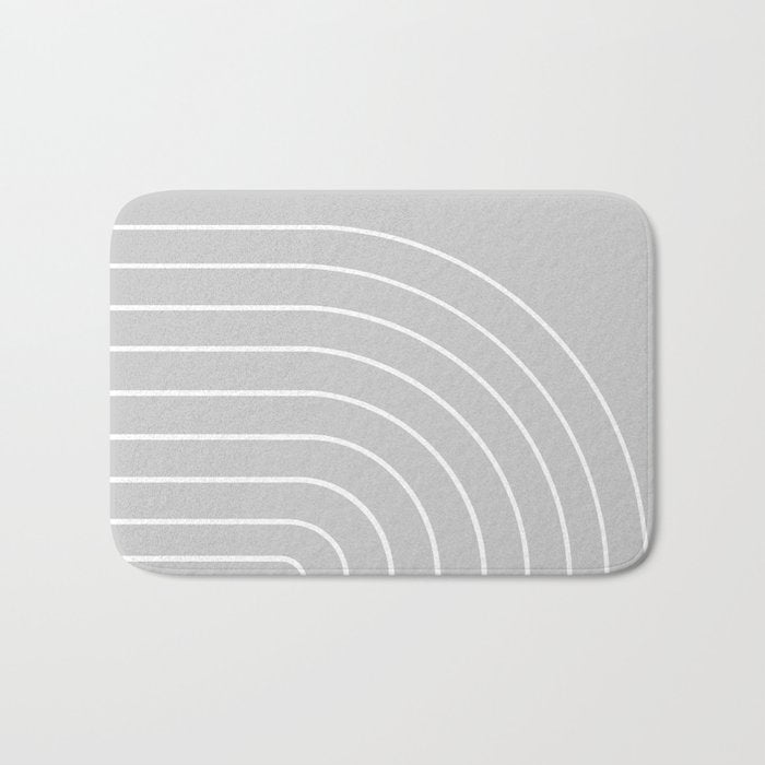 Minimal Arch XLVI Light Grey Modern Geometric Lines Bath Mat Gallery Image 1
