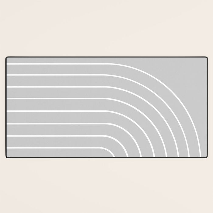 Minimal Arch XLVI Light Grey Modern Geometric Lines Desk Mat Gallery Image 3