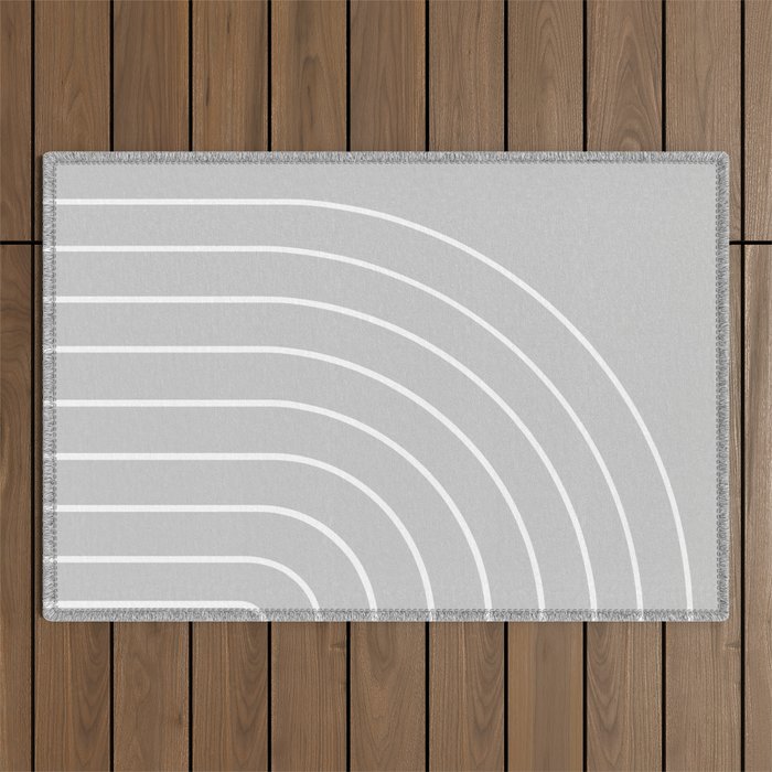 Minimal Arch XLVI Light Grey Modern Geometric Lines Outdoor Rug Gallery Image 1