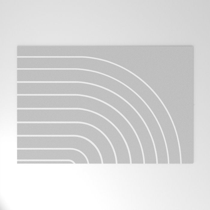 Minimal Arch XLVI Light Grey Modern Geometric Lines Welcome Mat Gallery Image 1