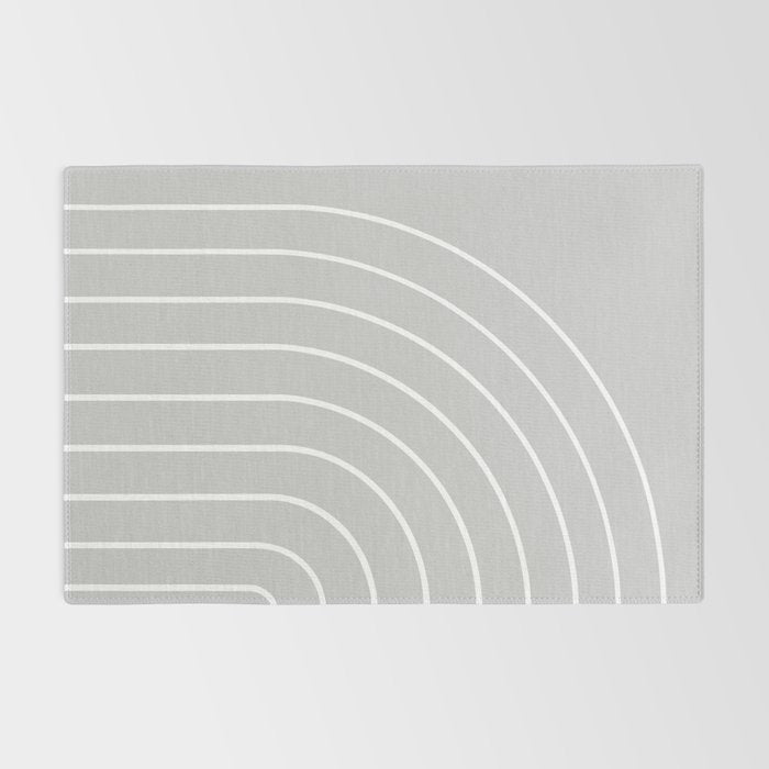 Minimal Arch XLVI Light Grey Modern Geometric Lines Rug Gallery Image 2