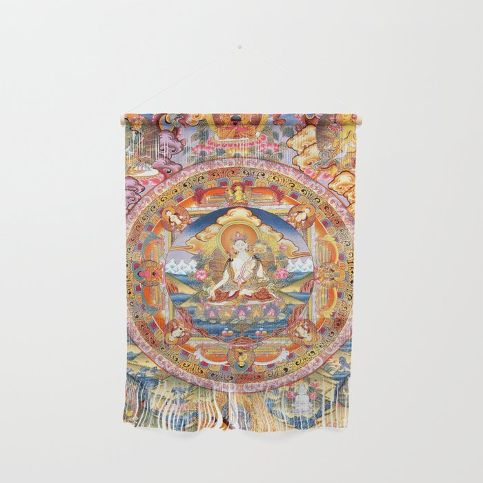 White Tara Mandala Buddhist Thangka Wall Hanging Gallery Image 1