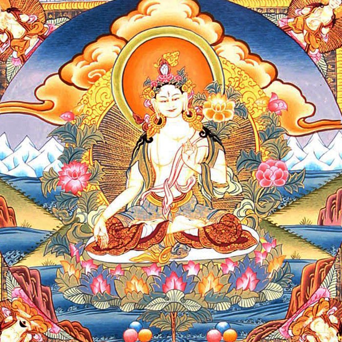 White Tara Mandala Buddhist Thangka Coffee Mug Gallery Image 2