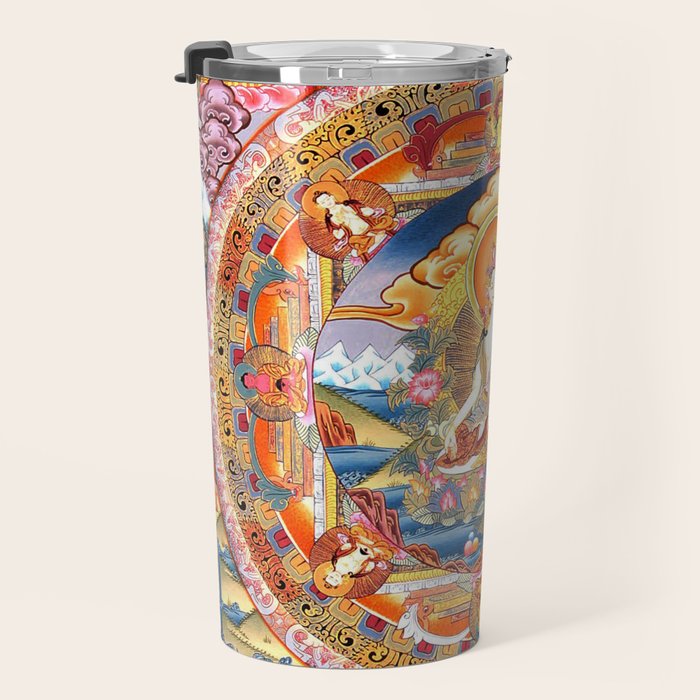 White Tara Mandala Buddhist Thangka Travel Mug Gallery Image 3