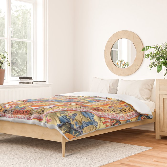 White Tara Mandala Buddhist Thangka Duvet Cover Gallery Image 2