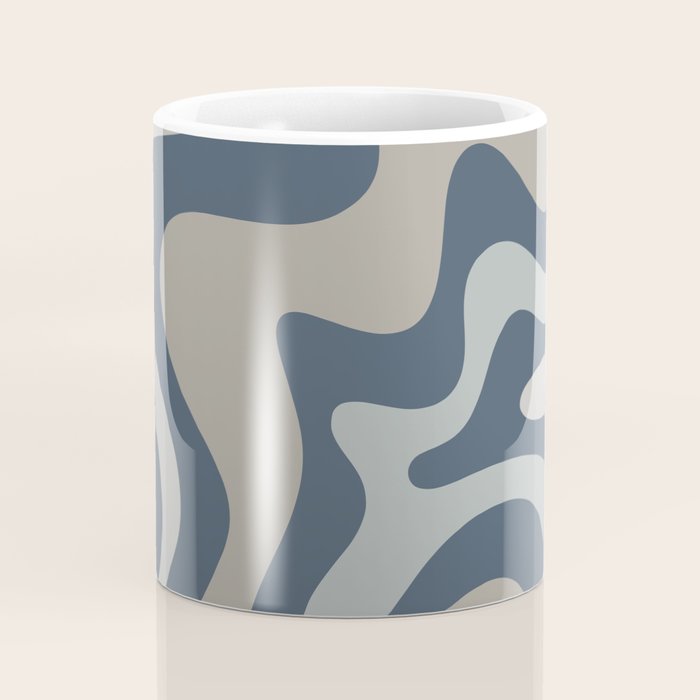 Liquid Swirl Abstract Pattern in Blue Gray Coffee Mug Gallery Image 4