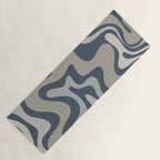 Liquid Swirl Abstract Pattern in Blue Gray Yoga Mat Gallery Image 1
