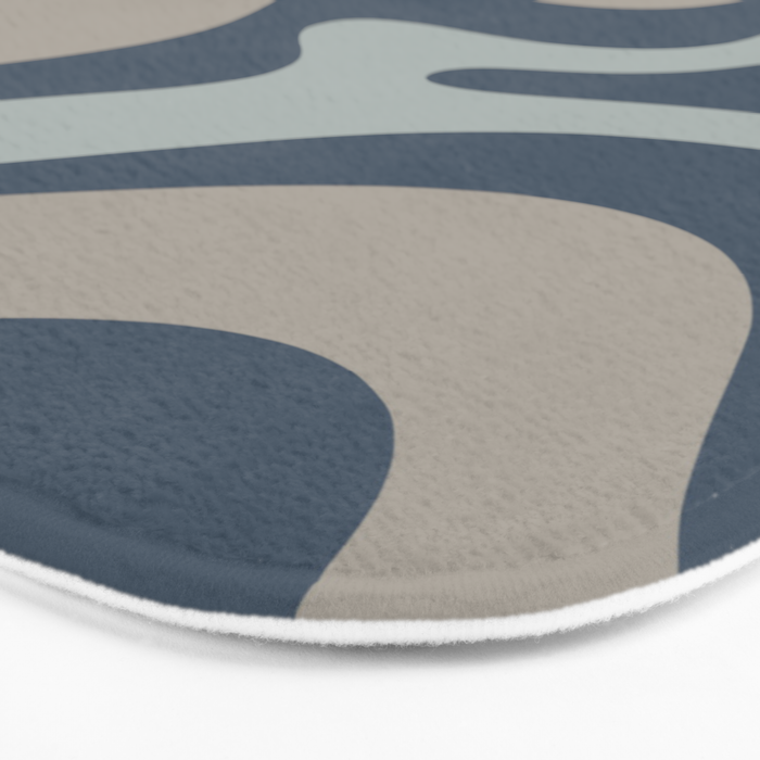 Liquid Swirl Abstract Pattern in Blue Gray Bath Mat Gallery Image 3