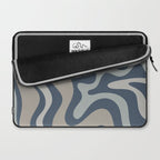 Liquid Swirl Abstract Pattern in Blue Gray Laptop Sleeve Gallery Image 2