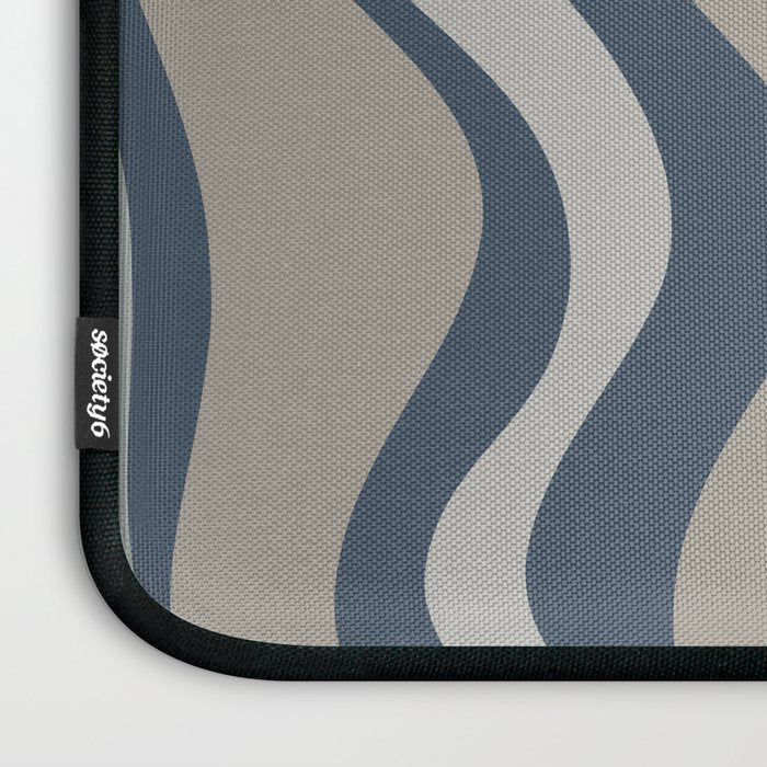 Liquid Swirl Abstract Pattern in Blue Gray Laptop Sleeve Gallery Image 3