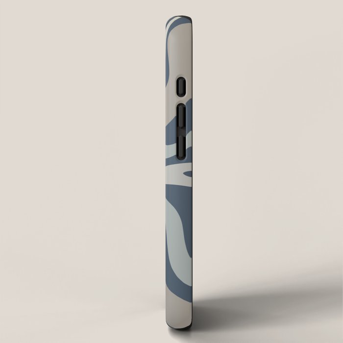 Liquid Swirl Abstract Pattern in Blue Gray iPhone Case Gallery Image 2