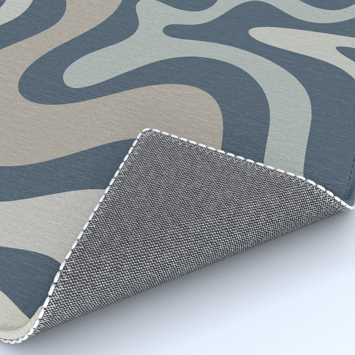 Liquid Swirl Abstract Pattern in Blue Gray Rug Gallery Image 4