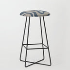 Liquid Swirl Abstract Pattern in Blue Gray Stool Gallery Image 1