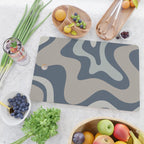 Liquid Swirl Abstract Pattern in Blue Gray Cutting Board Gallery Image 2