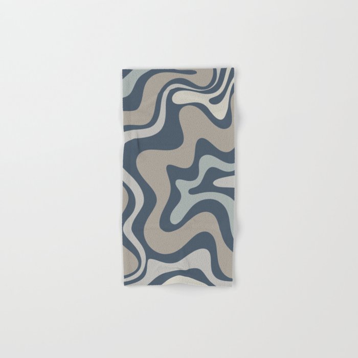Liquid Swirl Abstract Pattern in Blue Gray Bath Towel Gallery Image 1