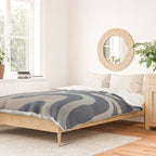 Liquid Swirl Abstract Pattern in Blue Gray Duvet Cover Gallery Image 2