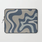 Liquid Swirl Abstract Pattern in Blue Gray Laptop Sleeve Gallery Image 1