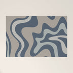 Liquid Swirl Abstract Pattern in Blue Gray Welcome Mat Gallery Image 1