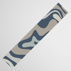 Liquid Swirl Abstract Pattern in Blue Gray Table Runner Gallery Image 3