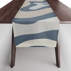 Liquid Swirl Abstract Pattern in Blue Gray Table Runner Gallery Image 1