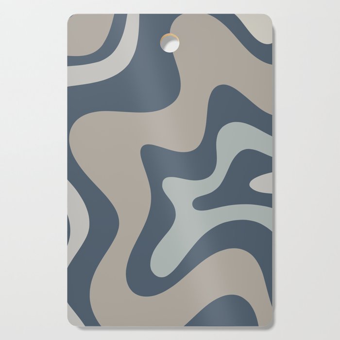 Liquid Swirl Abstract Pattern in Blue Gray Cutting Board Gallery Image 1